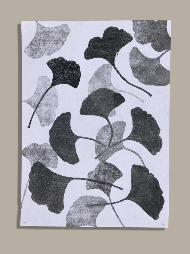 Monotype, empreinte réalisée à partir d'une vraie plante, pièce unique