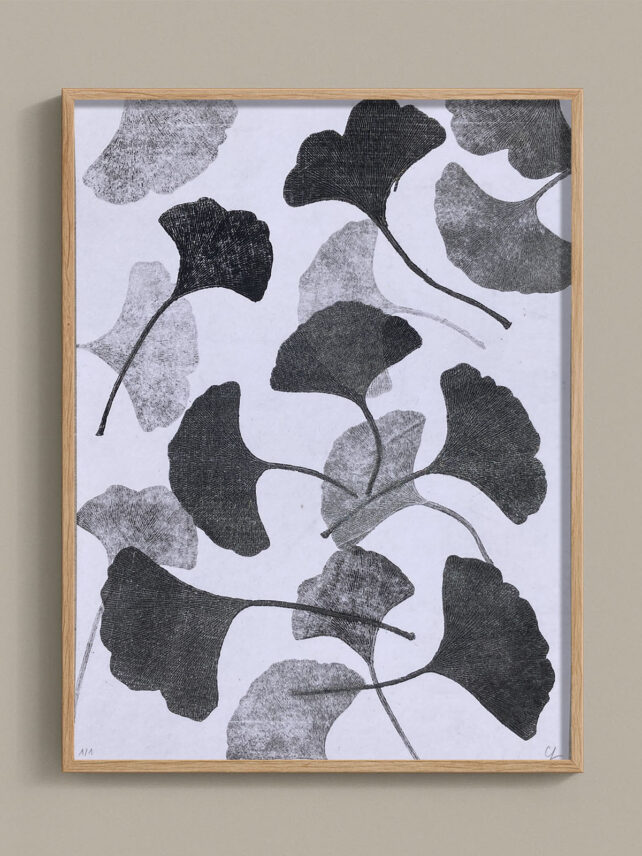 Monotype, empreinte réalisée à partir d'une vraie plante, pièce unique