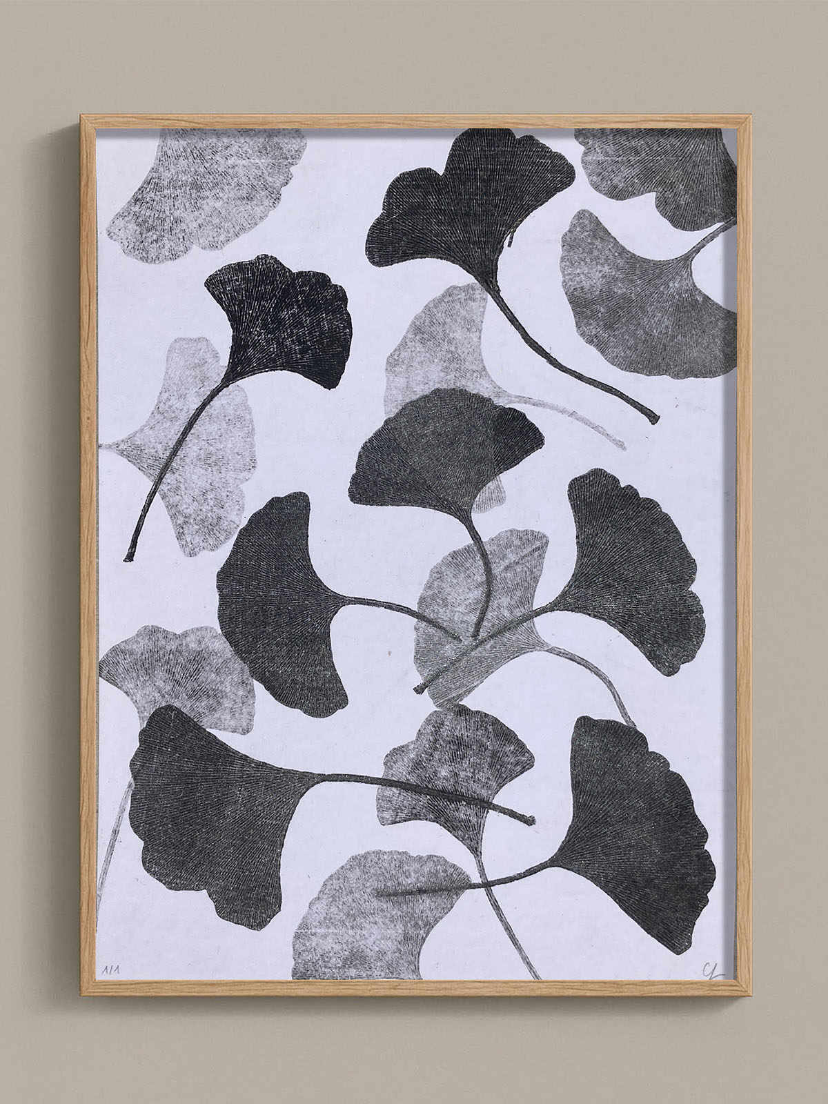 Monotype, empreinte réalisée à partir d'une vraie plante, pièce unique