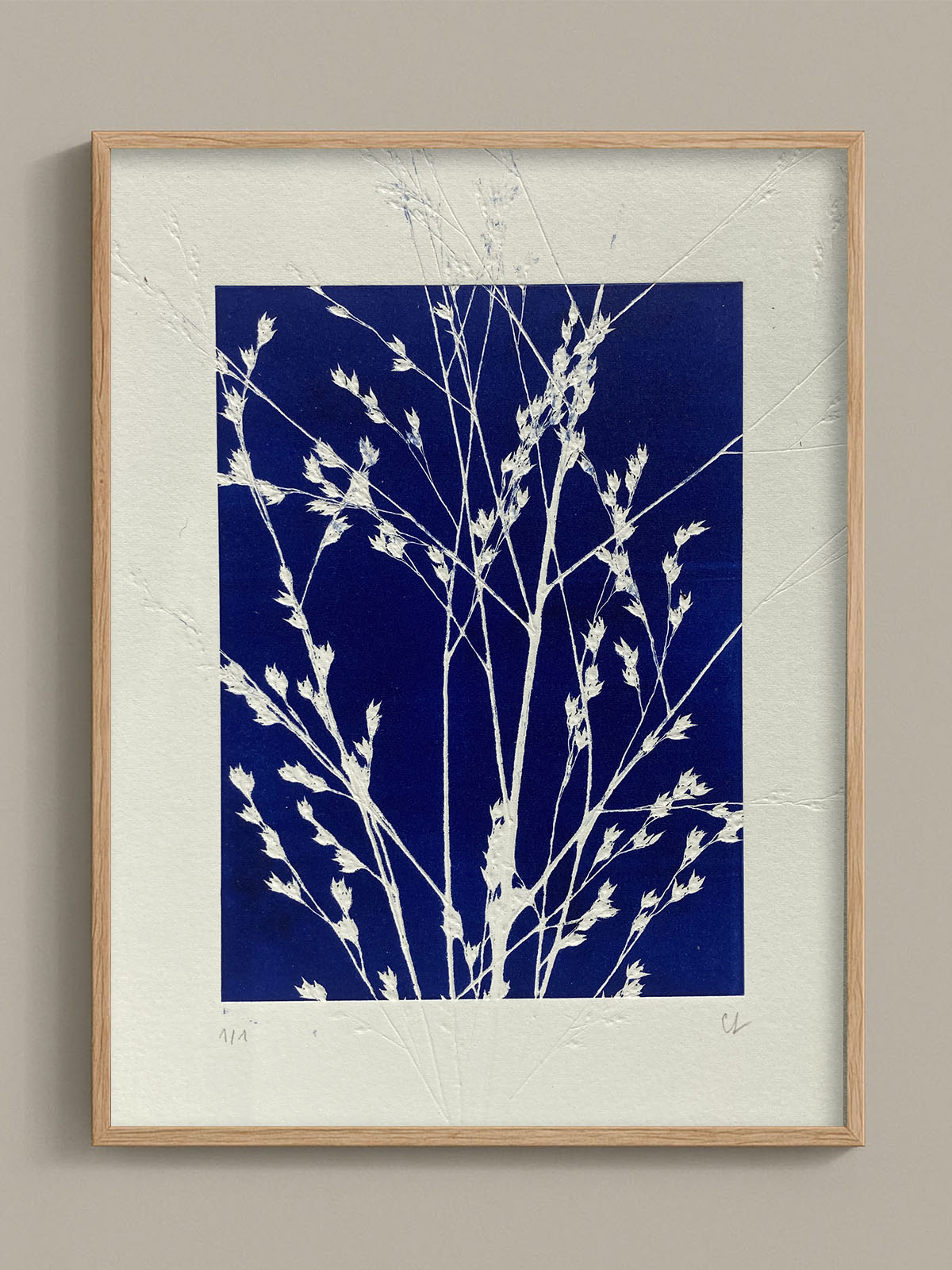 Monotype, empreinte réalisée à partir d'une vraie plante, pièce unique