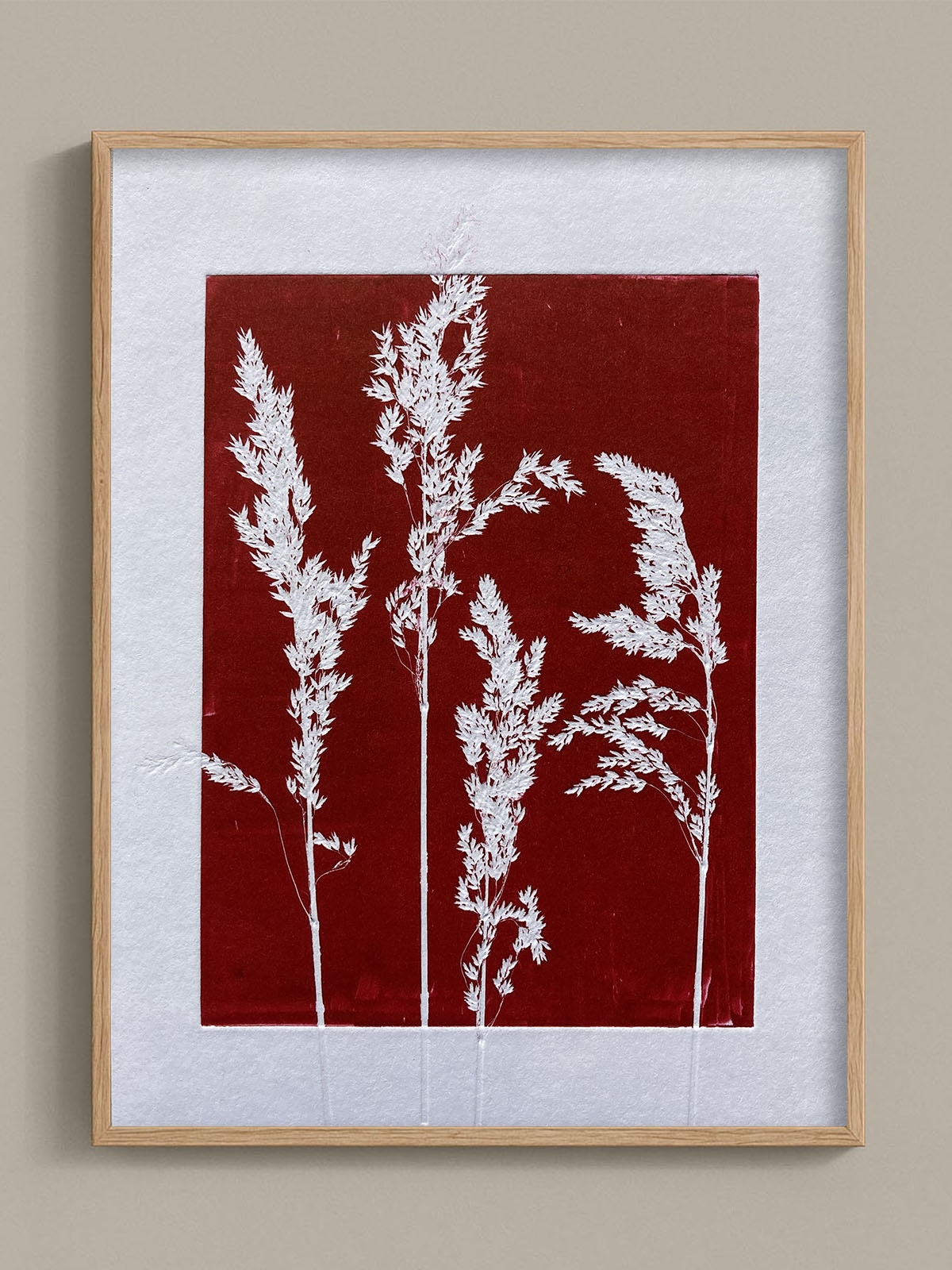 Monotype, empreinte réalisée à partir d'une vraie plante, pièce unique