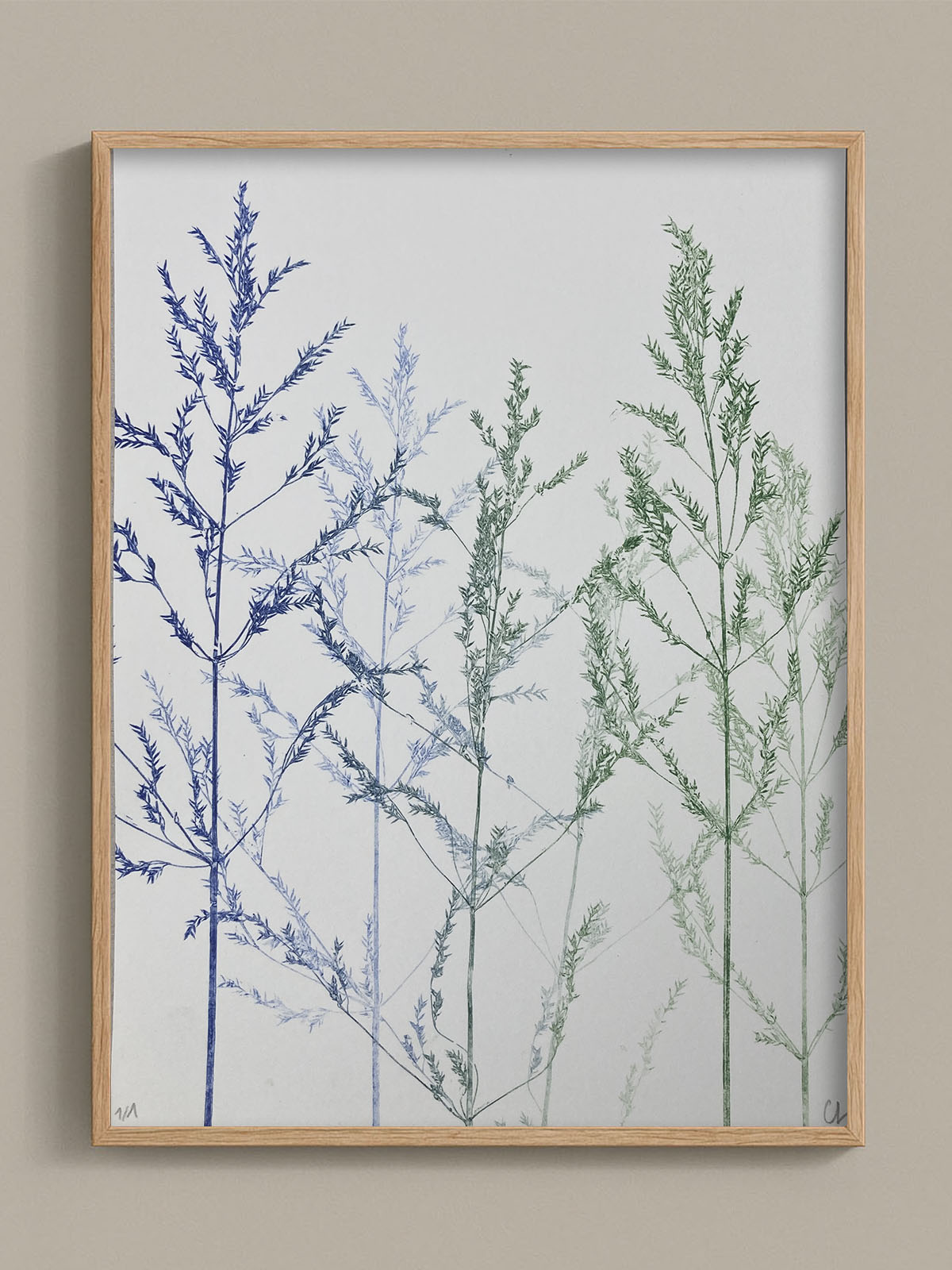 Monotype, empreinte réalisée à partir d'une vraie plante, pièce unique
