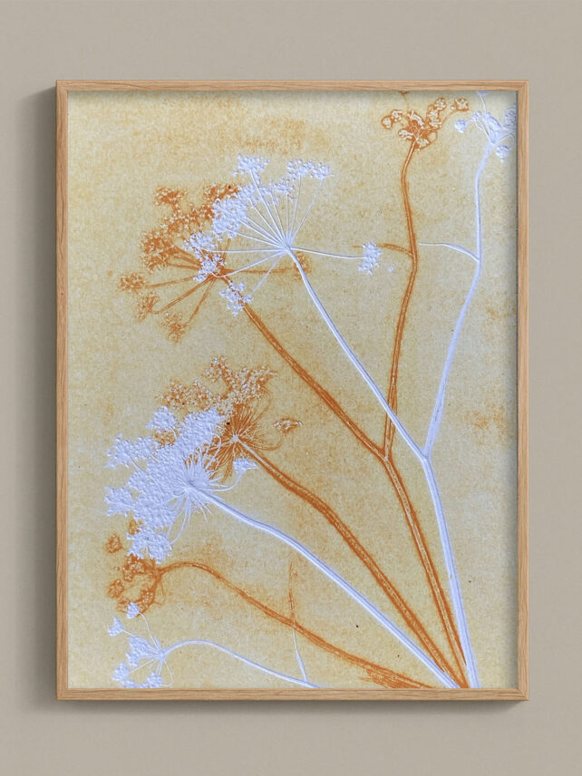 Monotype, empreinte réalisée à partir d'une vraie plante, pièce unique