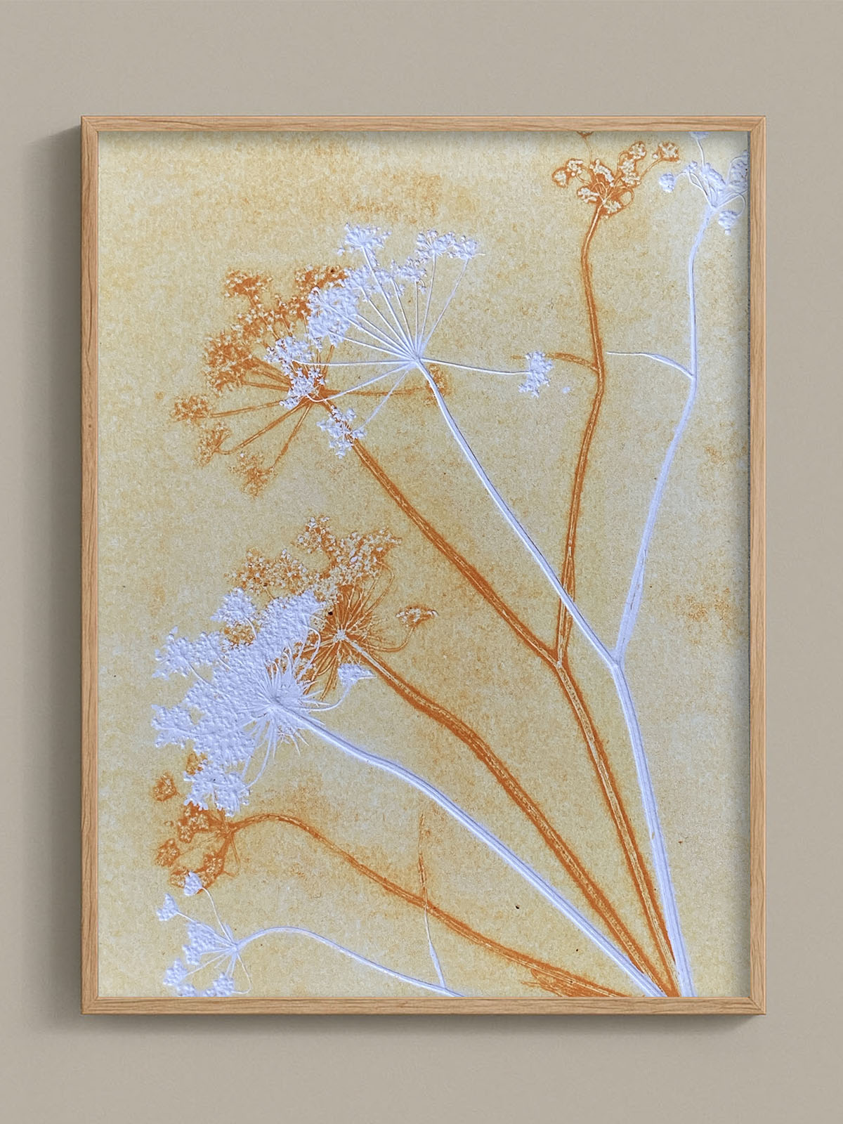 Monotype, empreinte réalisée à partir d'une vraie plante, pièce unique